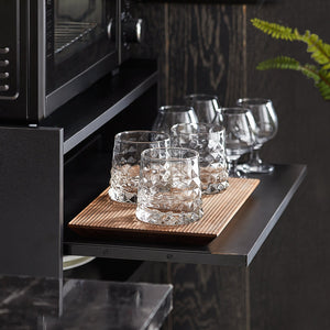 Scaffale per Forno a microonde, Carrello da cucina,credenza con route, Nero FSB09-SCH