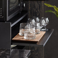 Scaffale per Forno a microonde, Carrello da cucina,credenza con route, Nero FSB09-SCH