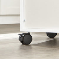 Scaffale per Forno a microonde, Carrello da cucina,credenza con route, Bianco FSB09-W