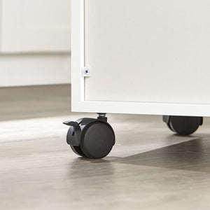 Scaffale per Forno a microonde, Carrello da cucina,credenza con route, Bianco FSB09-W