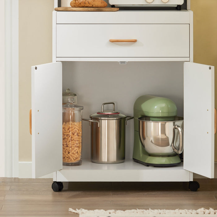 Mobile microonde Credenza cucina con route, bianco, FSB12-W