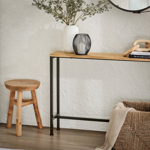 Tavolo da Consolle Vintage Tavolo da Ingresso Tavolo per Divano salvaspazio L120*P20*A65 cm Naturale FSB19-E