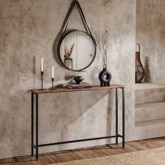 Tavolo da Consolle Vintage Tavolo da Ingresso Tavolo per Divano salvaspazio L120*P20*A80 cm Marrone FSB19-XL-N