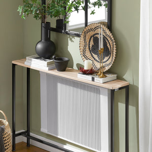 Tavolo da Consolle Vintage Tavolo da Ingresso Tavolo per Divano salvaspazio L120*P20*A80 cm Beige FSB19-XL-Z