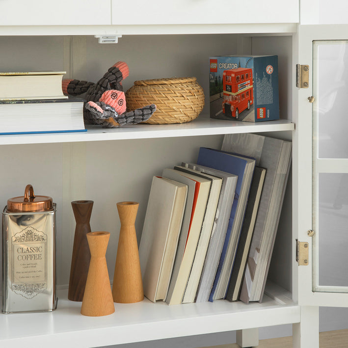 Credenza Cucina Vetrina Soggiorno Cantinetta Bianca L80*P34*A80 cm FSB23-W