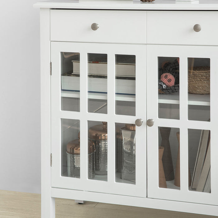 Credenza Cucina Vetrina Soggiorno Cantinetta Bianca L80*P34*A80 cm FSB23-W