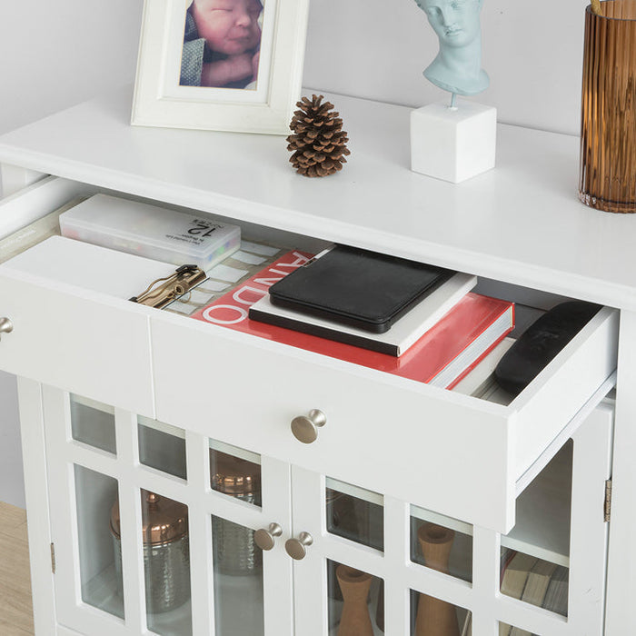 Credenza Cucina Vetrina Soggiorno Cantinetta Bianca L80*P34*A80 cm FSB23-W