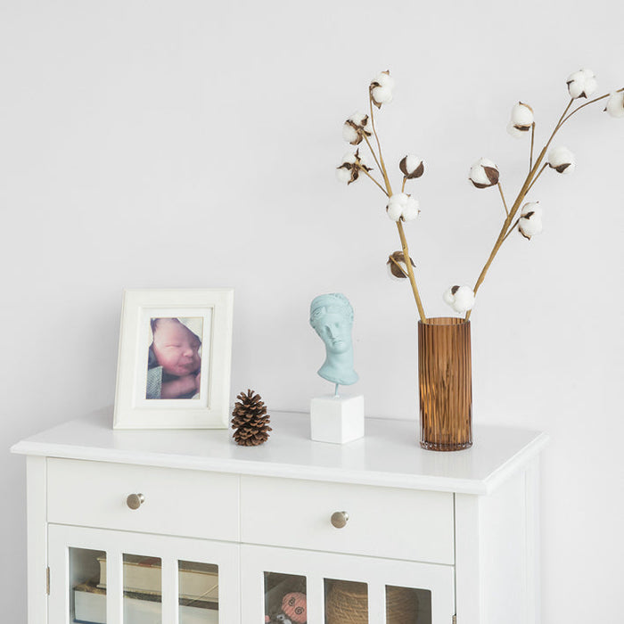 Credenza Cucina Vetrina Soggiorno Cantinetta Bianca L80*P34*A80 cm FSB23-W