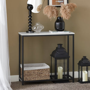 Tavolo consolle Ingresso Moderno Aspetto Marmo Stile Vintage L80*P30*75cm Nero FSB29-SCH