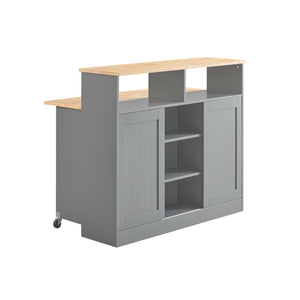 Credenza con ante scorrevoli Isola cucina con piano di lavoro espandibile Credenza cucina Credenza grigio chiaro 110x68x97cm, FSB36-HG