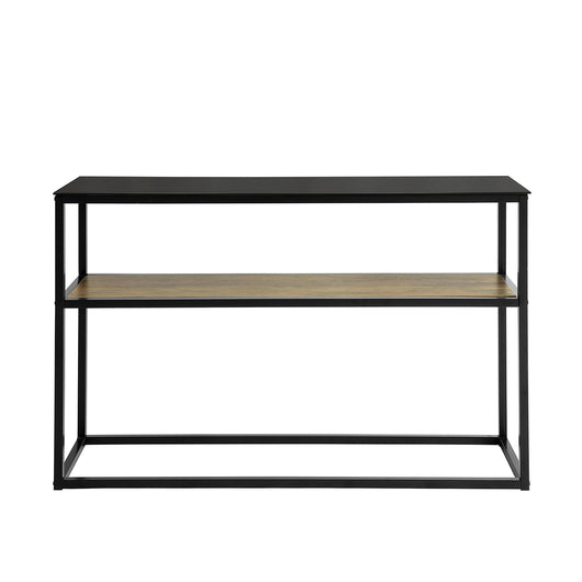 Tavolo consolle vintage con superficie in vetro Tavolo da ingresso in metallo L110xP30xA70cm, FSB43-SCH