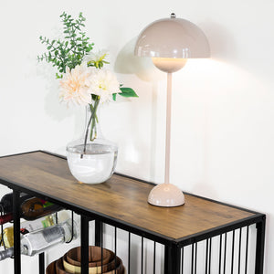 Consolle da Cucina Consolle Tavolo da ingresso Tavolino laterale con 3 ripiani, 1 cassetto, 1 portabottiglie e 2 portabibite stile industriale L100xP33xA95 cm, FSB56-F