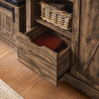 Credenza con anta scorrevole, Scarpiera con porta fienile, Mobile da ingresso, Armadio multifunzionale, FSB59-N