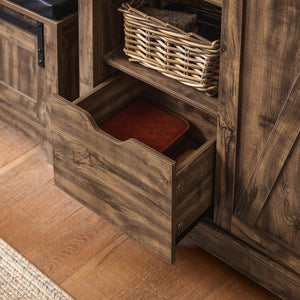 Credenza con anta scorrevole, Scarpiera con porta fienile, Mobile da ingresso, Armadio multifunzionale, FSB59-N