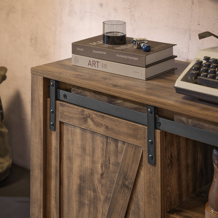 Credenza con anta scorrevole, Scarpiera con porta fienile, Mobile da ingresso, Armadio multifunzionale, FSB59-N