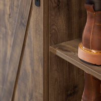 Credenza con anta scorrevole, Scarpiera con porta fienile, Mobile da ingresso, Armadio multifunzionale, FSB59-N