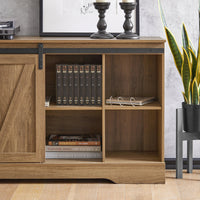 Credenza con ante scorrevoli, Mobile da ingresso, Scarpiera, Armadietto multifunzionale Noce FSB60-BR SoBuy