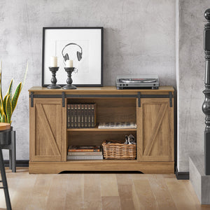 Credenza con ante scorrevoli, Mobile da ingresso, Scarpiera, Armadietto multifunzionale Noce FSB60-BR SoBuy