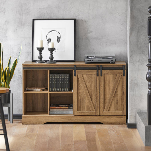 Credenza con ante scorrevoli, Mobile da ingresso, Scarpiera, Armadietto multifunzionale Noce FSB60-BR SoBuy
