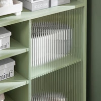 Credenza con anta scorrevole in vetro Cassettiera Mobile da cucina Scarpiera da ingresso 70x33x90cm Verde FSB61-GR 