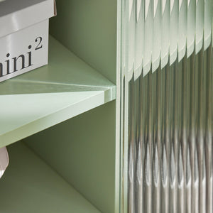 Credenza con anta scorrevole in vetro Cassettiera Mobile da cucina Scarpiera da ingresso 70x33x90cm Verde FSB61-GR 