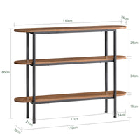 Tavolo Consolle da ingresso Tavolino stretto Tavolo decorativo Marrone 110x25x86cm FSB67-WS SoBuy