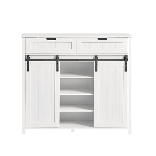 Mobile da cucina Credenza con ante scorrevoli Credenza buffet Cassettiera bianca 104x35x93cm FSB74-W SoBuy