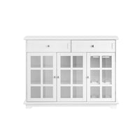 Mobile Da Cucina Isola Cucina Con Anta In Vetro Credenza Buffet Bianco119x40x90cm FSB77-W