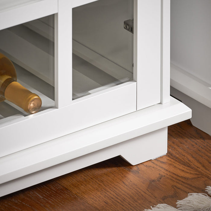 Mobile Da Cucina Isola Cucina Con Anta In Vetro Credenza Buffet Bianco119x40x90cm FSB77-W