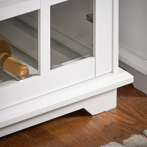 Mobile Da Cucina Isola Cucina Con Anta In Vetro Credenza Buffet Bianco119x40x90cm FSB77-W