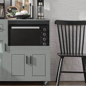 Credenza con ruote Mobile per Microonde da Cucina con 1 Cassetto, 3 Ante Armadio cucina 89x40x89cm colore grigio FSB78-HG SoBuy