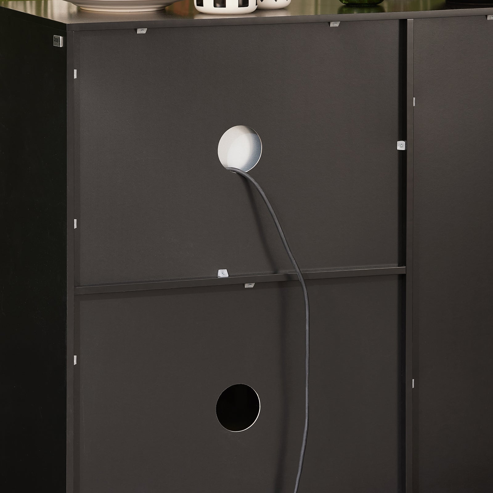 Credenza con ruote Mobile per Microonde da Cucina con 1 Cassetto, 3 Ante Armadio cucina 89x40x89cm colore nero FSB78-SCH SoBuy