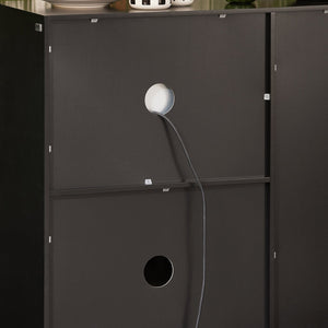 Credenza con ruote Mobile per Microonde da Cucina con 1 Cassetto, 3 Ante Armadio cucina 89x40x89cm colore nero FSB78-SCH SoBuy