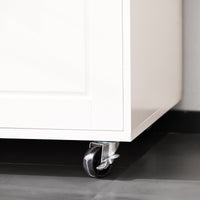 Credenza con ruote Mobile per Microonde da Cucina con 1 Cassetto, 3 Ante Armadio cucina 89x40x89cm coolore bianco FSB78-W SoBuy