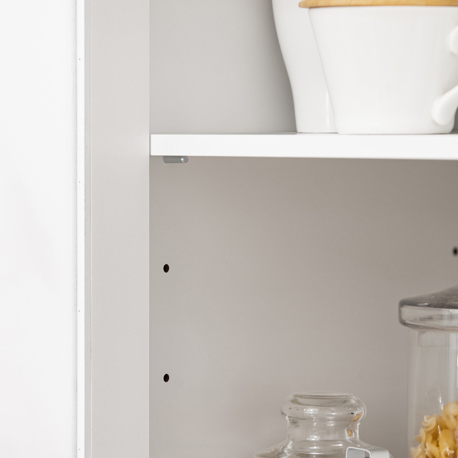 Credenza con ruote Mobile per Microonde da Cucina con 1 Cassetto, 3 Ante Armadio cucina 89x40x89cm coolore bianco FSB78-W SoBuy