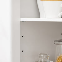 Credenza con ruote Mobile per Microonde da Cucina con 1 Cassetto, 3 Ante Armadio cucina 89x40x89cm coolore bianco FSB78-W SoBuy