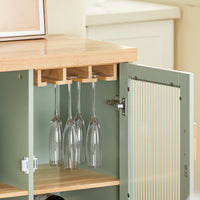 Credenza buffet con 2 ante in vetro Mobile da cucina Mobile microonde 120x40x90cm Verde FSB81-GR SoBuy