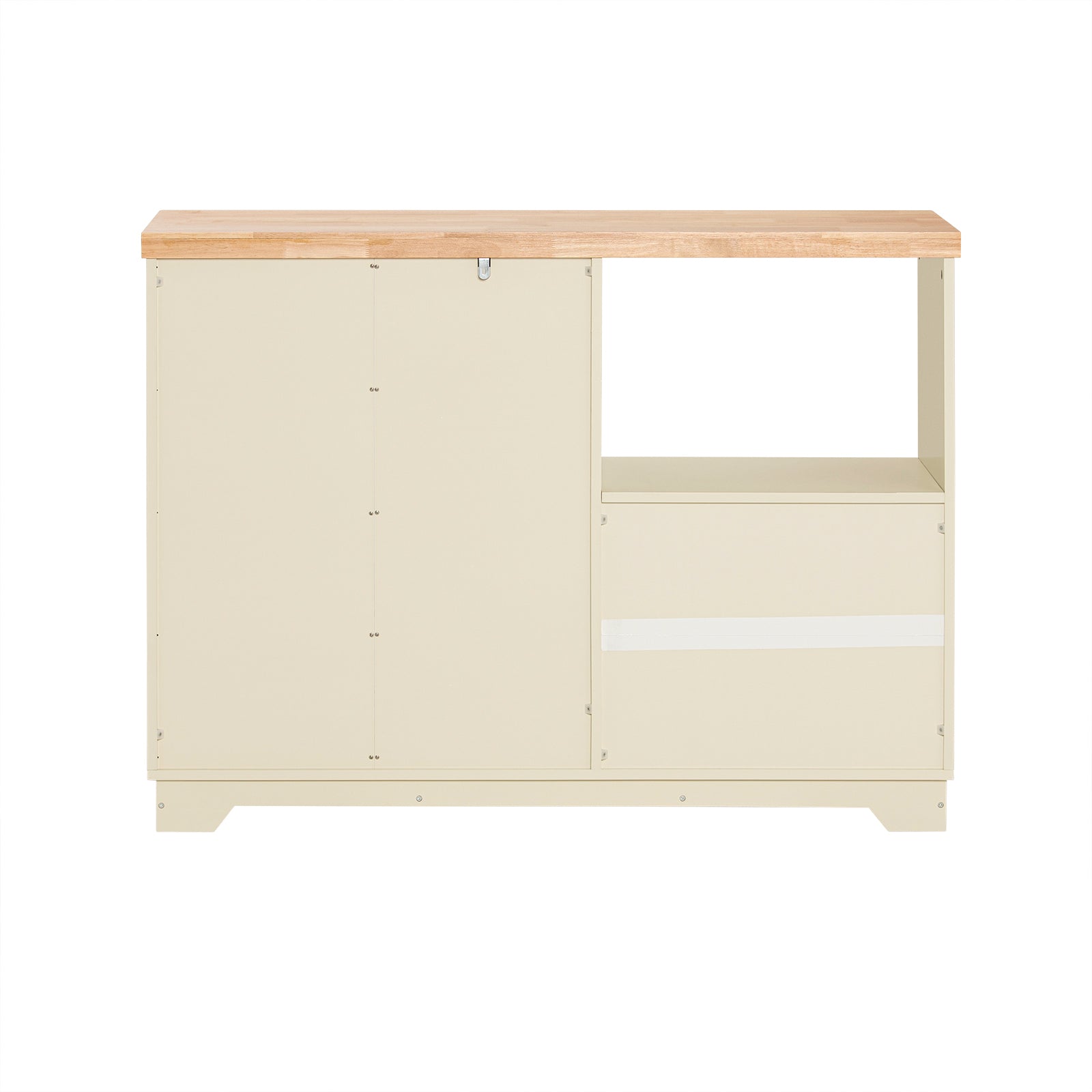 Credenza buffet con 2 ante in vetro Mobile da cucina Mobile microonde 120x40x90cm Beige FSB81-MI SoBuy