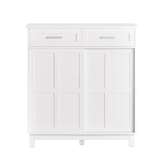 Credenza Con Ante Scorrevoli, Mobile Da Cucina, Armadio Da Soggiorno, Buffet Bianco 80x40x85cm FSB84-W SoBuy