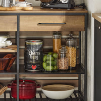 Credenza Isola Cucina Con 1 Cassetto E 5 Ripiani Aperti Cassettiera Credenza Ingresso Tavolo Bar Multifunzionale Stile Vintage 120x45x91cm FSB85-PF SoBuy