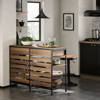 Credenza Isola Cucina Con 1 Cassetto E 5 Ripiani Aperti Cassettiera Credenza Ingresso Tavolo Bar Multifunzionale Stile Vintage 120x45x91cm FSB85-PF SoBuy