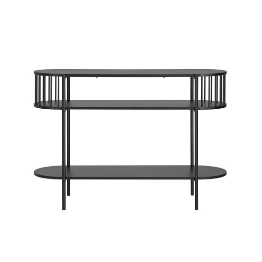 Consolle Tavolo da ingresso Tavolino laterale con 2 ripiani stile industriale Nero 110x39x76cm FSB90-SCH