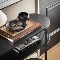 Consolle Tavolo da ingresso Tavolino laterale con 2 ripiani stile industriale Nero 110x39x76cm FSB90-SCH