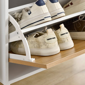 Credenza cucina Credenza Buffet con 3 cassetti Bianco-Naturale 75x35x76cm FSB91-WN