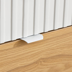 Credenza cucina Credenza Buffet con 3 cassetti Bianco-Naturale 75x35x76cm FSB91-WN