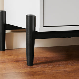 SoBuy Credenza con 3 cassetti e 2 ante, Credenza decorativa, Consolle laterale stretta Bianco 86x40x108cm FSB94-W