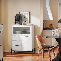 SoBuy Credenza con 3 cassetti e 2 ante, Credenza decorativa, Consolle laterale stretta Bianco 86x40x108cm FSB94-W