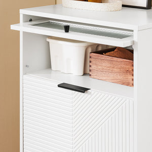 SoBuy Scarpiera con 2 scomparti e 1 anta, Credenza decorativa, Consolle laterale stretta Bianco 59x40x115cm FSB95-W