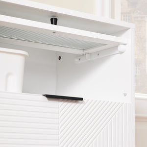 SoBuy Scarpiera con 2 scomparti e 1 anta, Credenza decorativa, Consolle laterale stretta Bianco 59x40x115cm FSB95-W