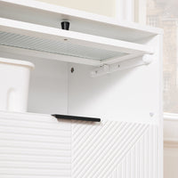 SoBuy Scarpiera con 2 scomparti e 1 anta, Credenza decorativa, Consolle laterale stretta Bianco 59x40x115cm FSB95-W